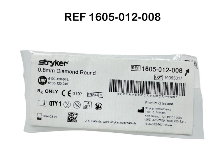 STRYKER 1605-012-008 0.8mm Diamond Round Expired