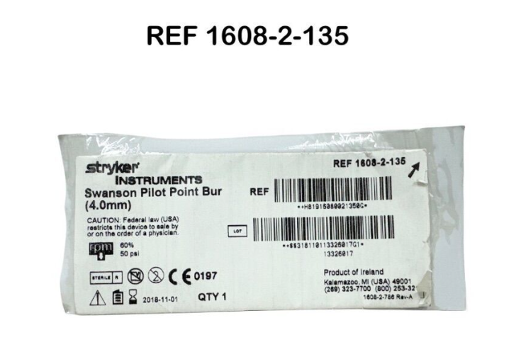 STRYKER 1608-2-135 Swanson Pilot Point Bur (4.0mm) Expired