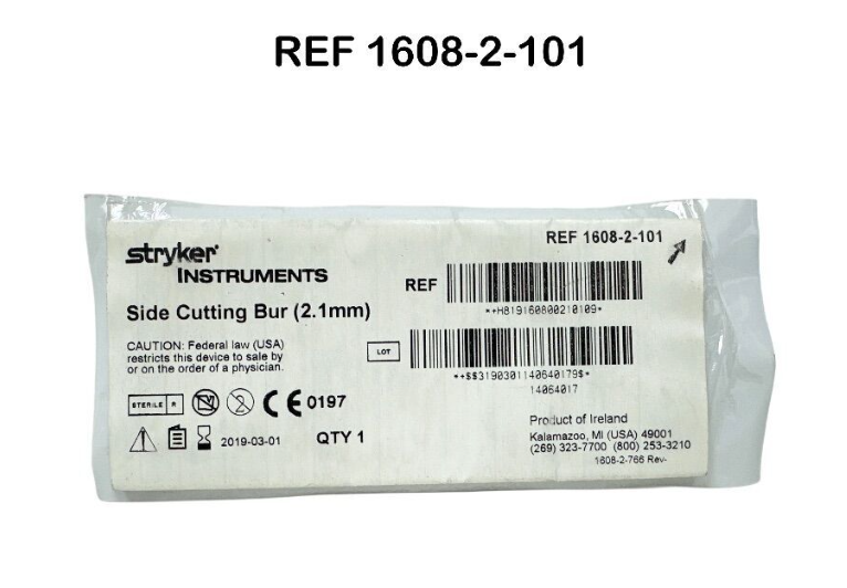 STRYKER 1608-2-101 Side Cutting Bur (2.1mm)  Expired