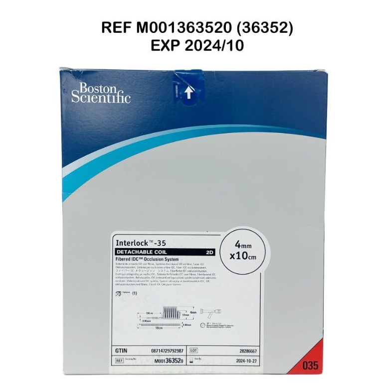 BOSTON SCIENTIFIC M001363520 Interlock -35 DETACHABLE COIL 2D Fibered IDC Occlusion System 4mm X 10cm EXP 2024 10