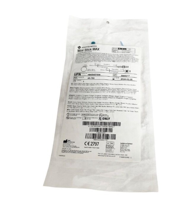 ANGIO DYNAMICS 45-753 Mini Stick MAX Coaxial Microintroducer Kit 4F x 10 cm Sheath Exp 2024 02