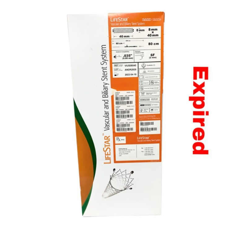 BARD VIUS08040 LifeStar Vascular and Biliary Stent System 8mm x 40mm 80cm Exp.2022 04