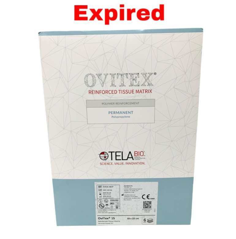 AROA BIOSURGERY LTD. F10246-1822P OviTex 1S Reinforced Tissue Matrix Permanent Polypropylene 18 x 22 cm Exp.2025 02
