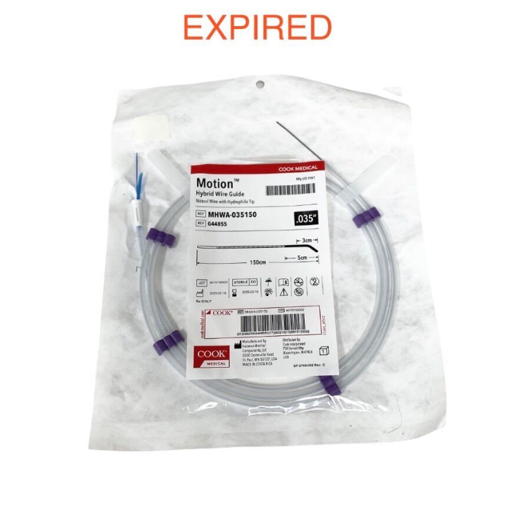 COOK MEDICAL G44855 Motion Hybrid Wire Guide 0.035" Nitinol Hydrophilic Tip 150cm EXP.2026 02