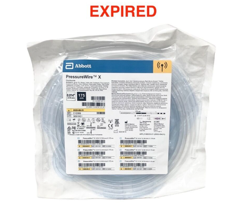 ABBOTT C12059 PressureWire X 0.014 175cm Coronary Guidewire Medical Sterile Cath EXP.2025 08