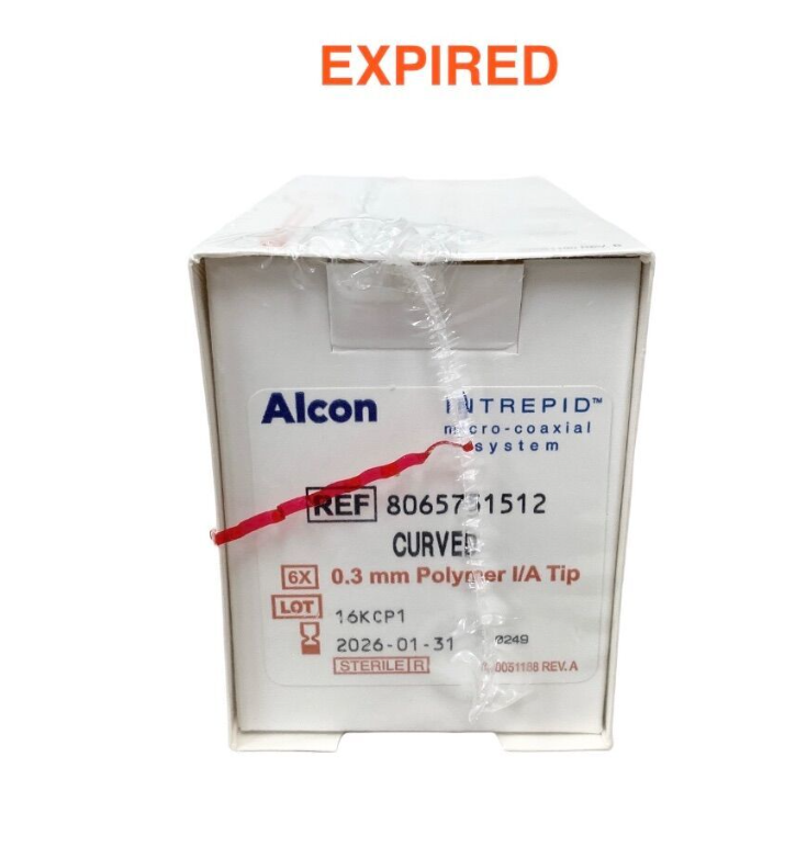 ALCON 8065751512 Intrepid 0.3mm Polymer I A Tip Curved Micro-Coaxial 8065751512 6 Pack EXP.2026 01