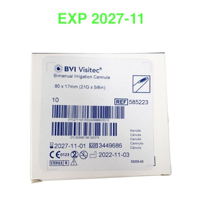 BVI 585223 Bimanual Irrigation Cannula 21G x 5/8" EXP.2027 11