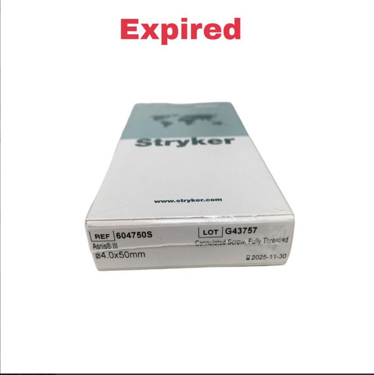 STRYKER 604750S Asnis III Cannulated Screw Fully Threaded 4.0mm x 50mm Orthopedic Implant Exp 2025 11