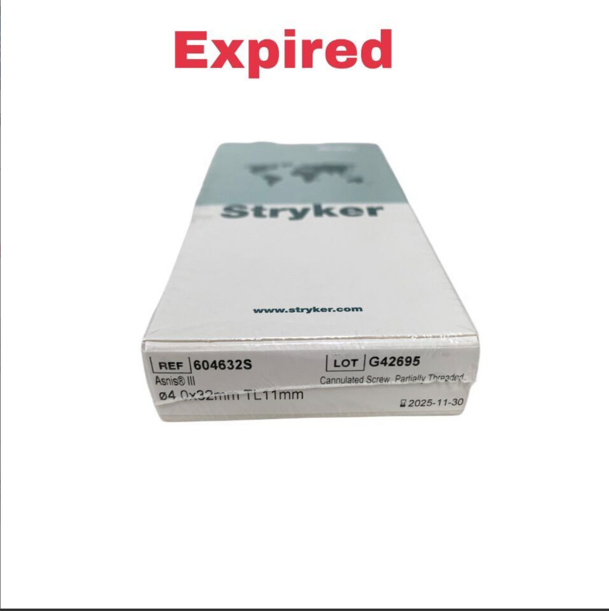 STRYKER 604632S 4.0mm x 32mm Cannulated Screw Partially Threaded Orthopedic Implant Exp 2025 11