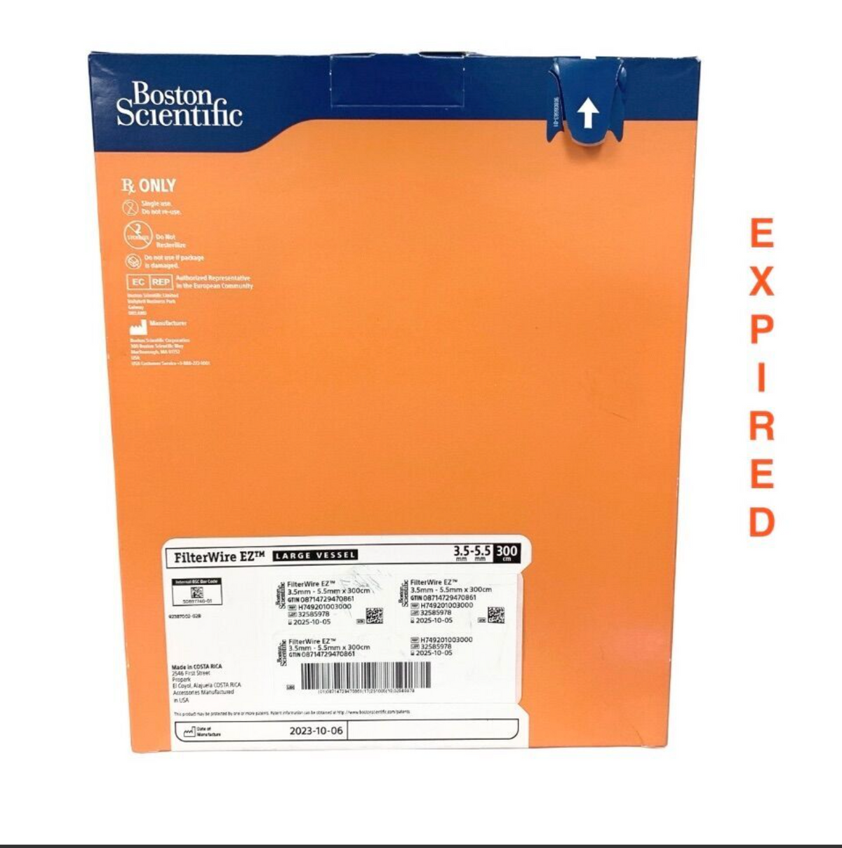 BOSTON SCIENTIFIC H749201003000 FilterWire EZ Embolic Protection System Large Vessel 3.5mm-5.5mm x 300cm Exp