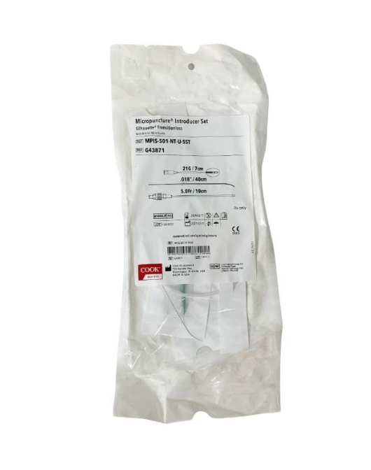 COOK MPIS-501-NT-U-SST G43871 Silhouette Transitionless Micropuncture Introducer Set 5.0 Fr  10 cm EXP. 2024 03