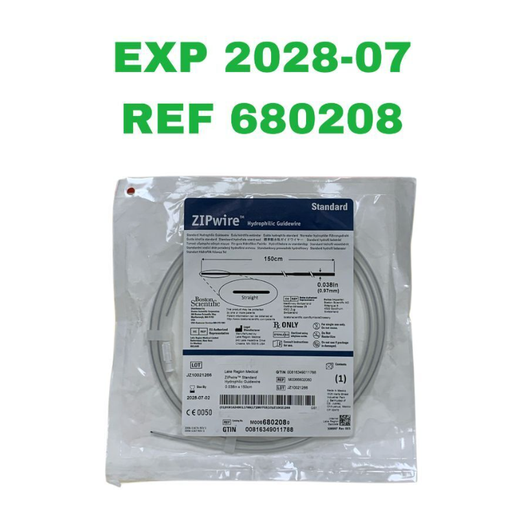 BOSTON SCIENTIFIC M0066802080 ZIPwire Hydrophilic Guidewire Standard Straight 0.038in x 150cm EXP. 2028 07