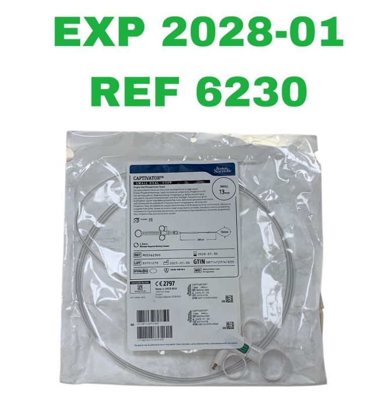 BOSTON SCIENTIFIC M00562300 Captivator Small Oval Stiff Single-Use Polypectomy Snare 13mm x 240cm EXP.2028 01