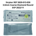 STRYKER 5820-013-030 3.0MM COARSE DIAMOND ROUND EXP 2022 11