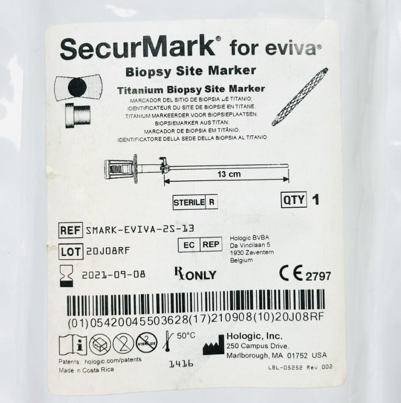 HOLOGIC SMARK-EVIVA-2S-13 SECURMARK BIOPSY SITE MARKER 13CM TOP HAT EXP 2021 09