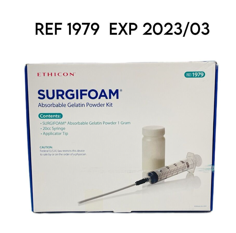 ETHICON 1979 SURGIFOAM Absorbable Gelatin Powder Kit,EXP 2023 03