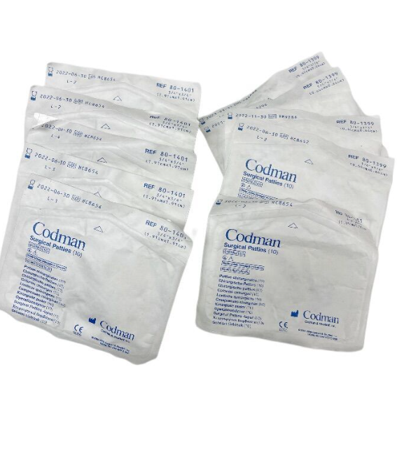 CODMAN 80-1401 & 80-1399 Surgical Patties (X) ( LOT OF 10)
