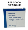 MEDTRONIC 1517000 MeroGel Nasal Dressing Sinus Stent and Otologic Packing 4 cm x 4 cm EXP 2023 05