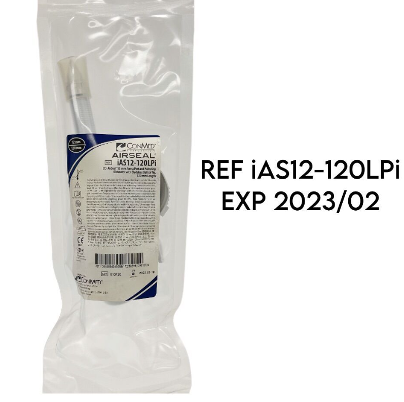 CONMED CORPORATION  iAS12-120LPi AIRSEAL 12MM ACCESS PORT PALM GRIP OBTURATOR W BLADELESS OPTICAL TIP 120MM EXP 2023 02