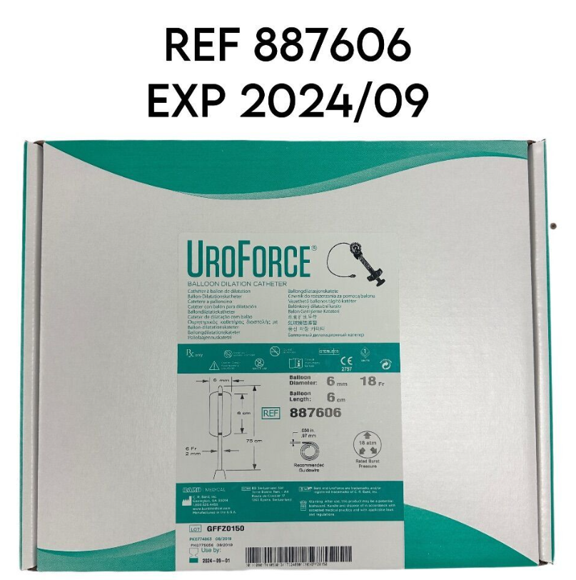 BARD 887606 UROFORCE BALLOON DILATION CATHETER 6mm 18Fr EXP 2024 09