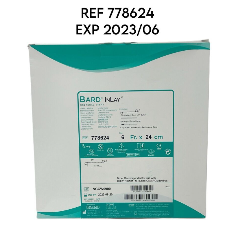 BARD 778624 INLAY URETERAL STENT 6F X 24CM EXP 2023 06