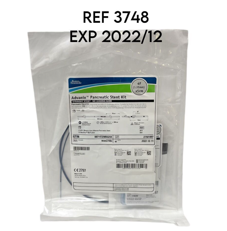 BOSTON SCIENTIFIC 3748 Advanix Pancreatic Stent Kit [STRAIGHT STENT  NO LEADING BARB 4F X 5cm EXP 2022 12