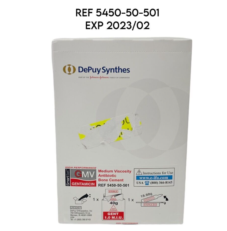 DEPUY SYNTHES 5450-50-501 Medium Viscosity Antibiotic Bone Cement 40g EXP. 2023 02