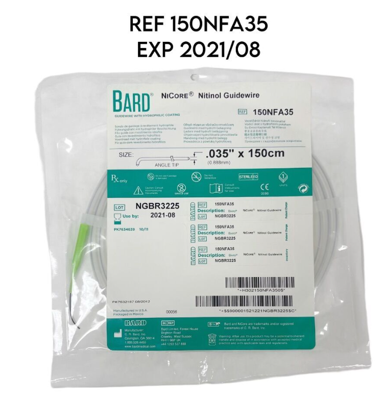 BARD 150NFA35 NICORE NITINOL GUIDEWIRE 0.035" X 150CM EXP. 2021 08