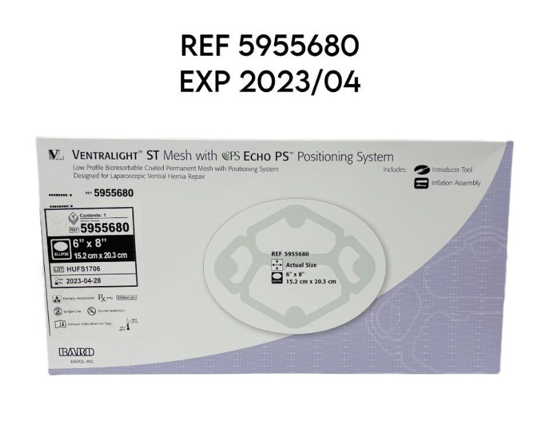 BARD 5955680 VENTRALIGHT ST Mesh with EcHo PS Positioning System 15.2 cm x 20.3 cm EXP. 2023 04