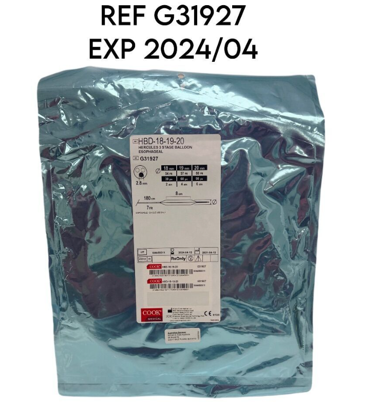 COOK MEDICAL G31927 HBD 18 19 20 HERCULES 3 STAGE BALLOON ESOPHAGEAL EXP 2024 04