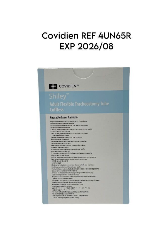 COVIDIEN 4UN65R Shiley Adult Flexible Tracheostomy Tube Cuffless EXP 2026 08