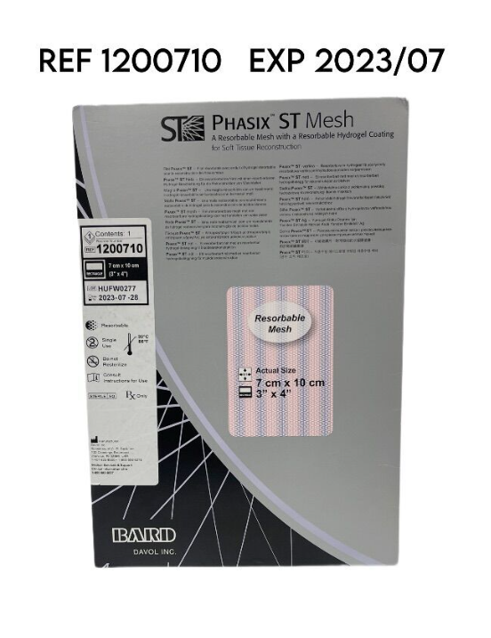 BARD 1200710 PHASIX ST Mesh (3" x 4")  EXP 2023 07