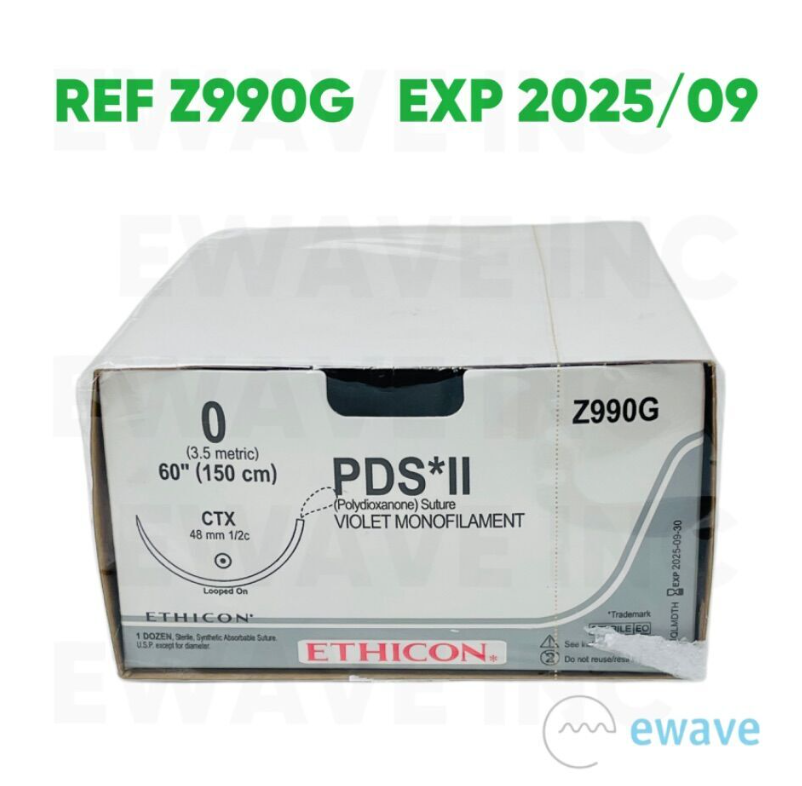 ETHICON Z990G PDS II (Polydioxanone) Suture 0 (3.5 metric) 60" (150 cm) СТХ  EXP 2025 09