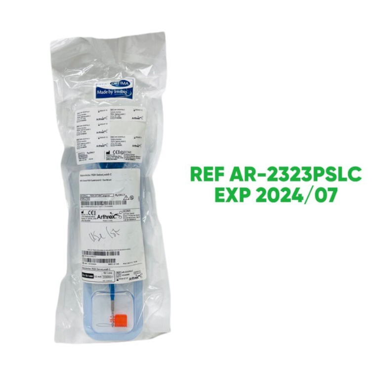 ARTHREX AR-2323PSLC Suture Anchor, PEEK SwiveLock C With Closed PEEK Eyelet and #2 FiberWire EXP 2024 07