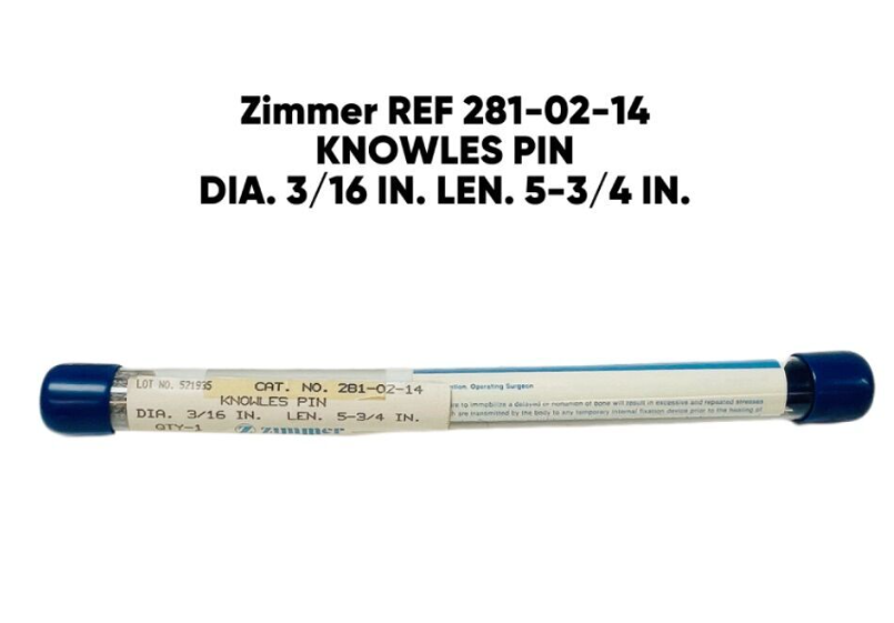 ZIMMER 281-02-14 KNOWLES PIN DIA. 3/16 IN. LEN. 5-3/4 IN.