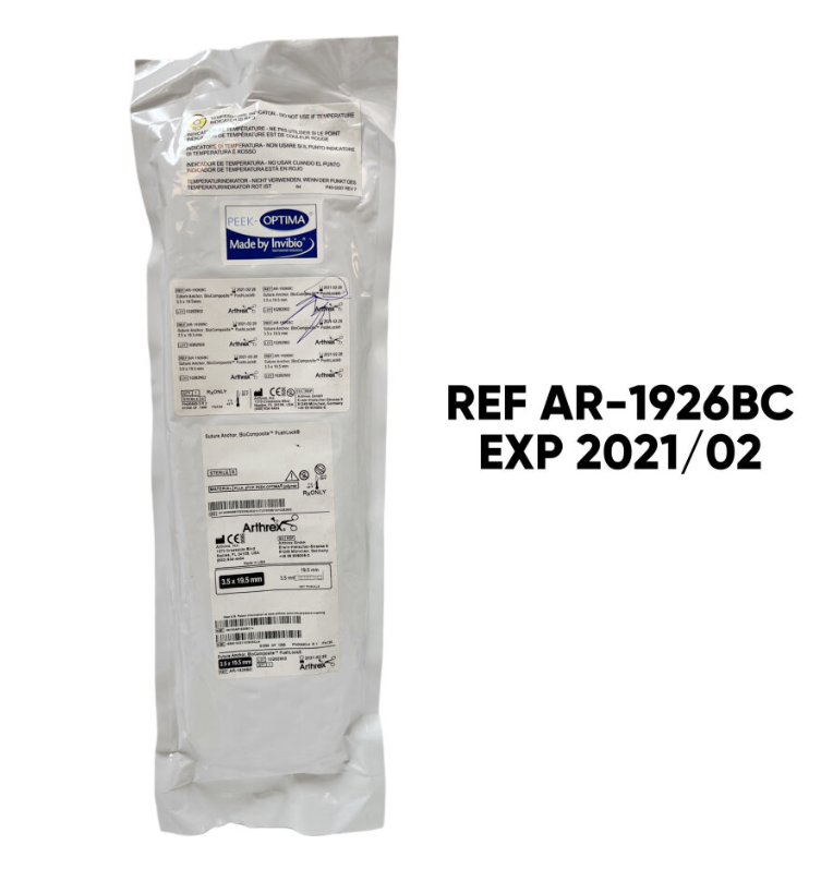 ARTHREX AR-1926BC Suture Anchor BioComposite PushLock 3.5 x 19.5 mm EXP 2021 02
