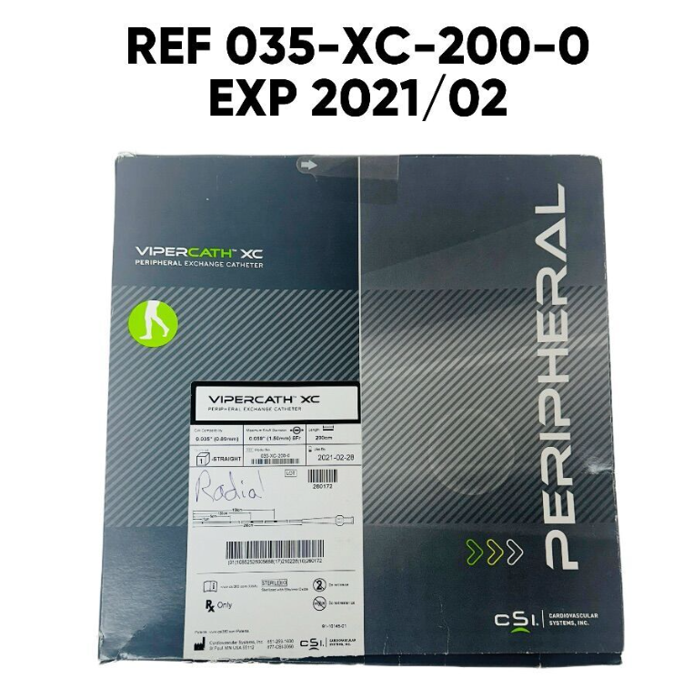 CSI 035-XC-200-0 VIPERCATH XC PERIPHERAL EXCHANGE CATHETER, 5F X 200CM STRAIGHT EXP 2021 02