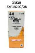 ETHICON X183H ETHIBOND EXCEL Polyester Suture GREEN BRAIDED SIZE 4-0, 18" 12/BOX, ЕXP.2020 08