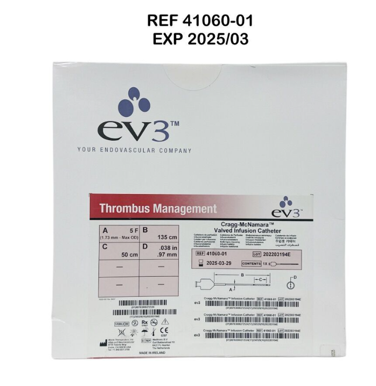 MEDTRONIC 41060-01 ev3 Cragg McNamara Valved Infusion Catheter 5F X 135 cm EXP 2025 03