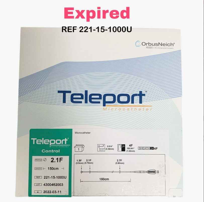 ORBUSNEICH 221-15-1000U Teleport Control Microcatheter 2.1 Fr × 150 cm EXP 2022 03
