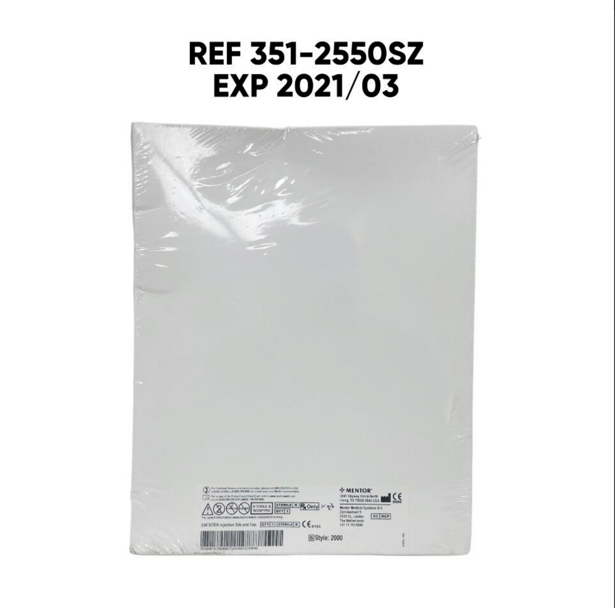MENTOR 351-2550SZ MENTOR Round Moderate Plus Profile Single Use Saline Breast Implant Sizer 550cc EXP 2021 03