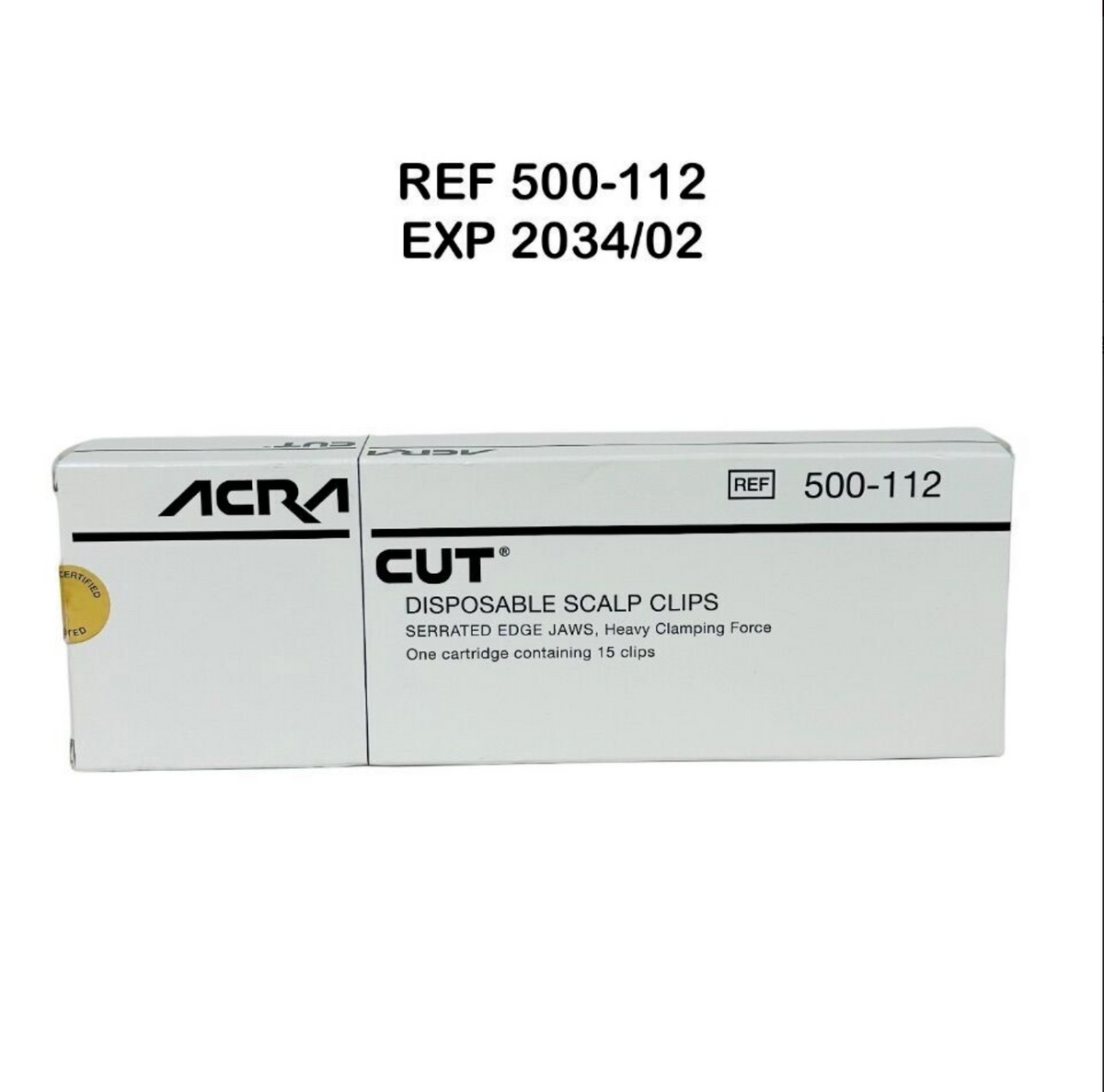 ACRA-CUT 500-112 DISPOSABLE SCALP CLIPS 15/BOX EXP 2034 02