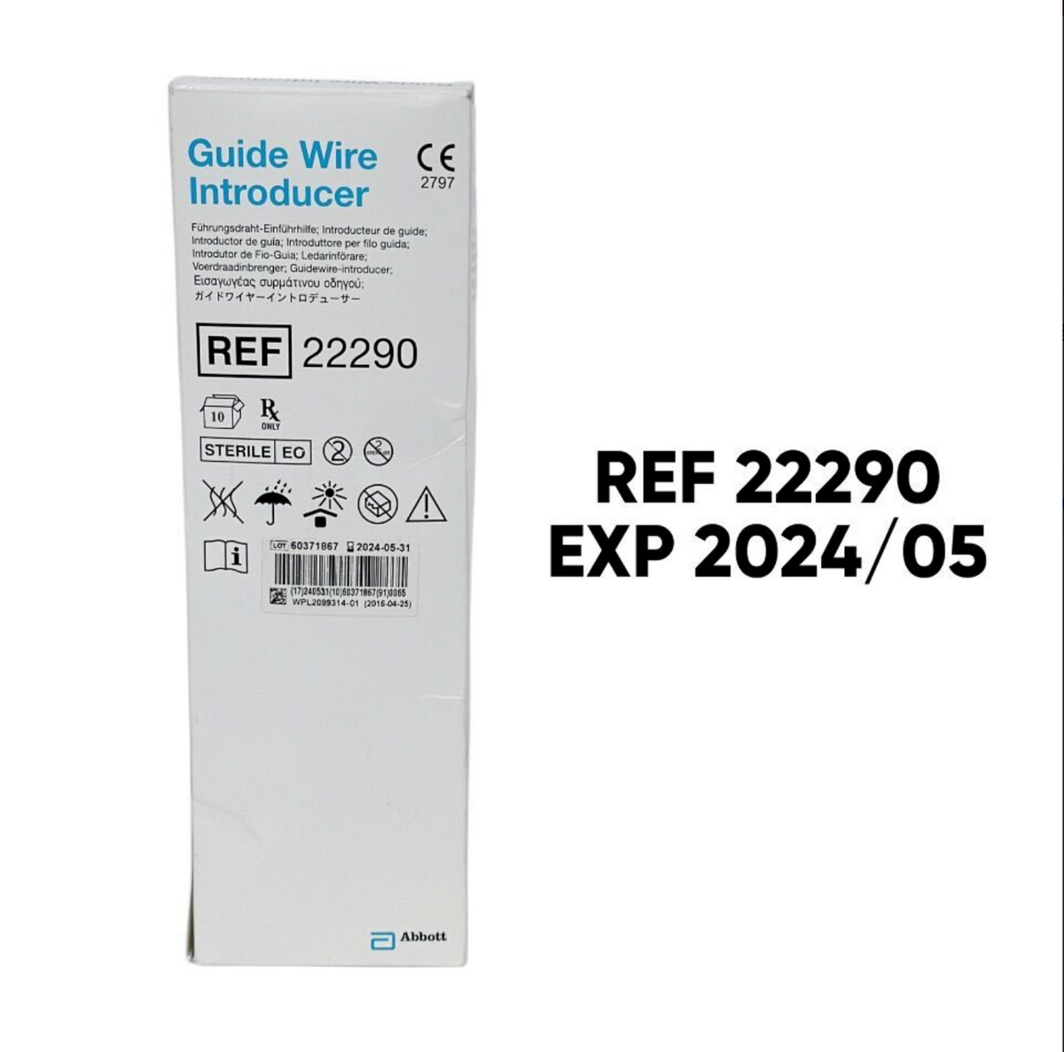 ABBOTT 22290 Guide Wire Introducer 10/BOX EXP 2024 05