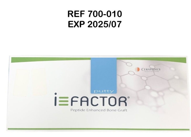 CERAPEDICS INC 700-010 i-FACTOR Peptide Enhanced Bone Graft Putty 1.0 cc Syringe EXP 2025 07