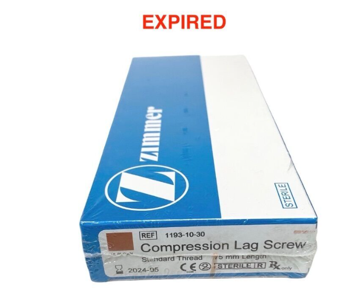 ZIMMER 1193-10-30 Compression Lag Screw Standard Thread 3.5mm Length Exp.2024 05
