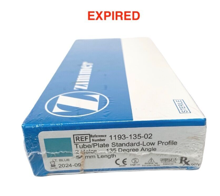 ZIMMER 1193-135-02 Tube Plate Standard Low Profile 135 Angle 2 Hole 54mm Exp.2024 09
