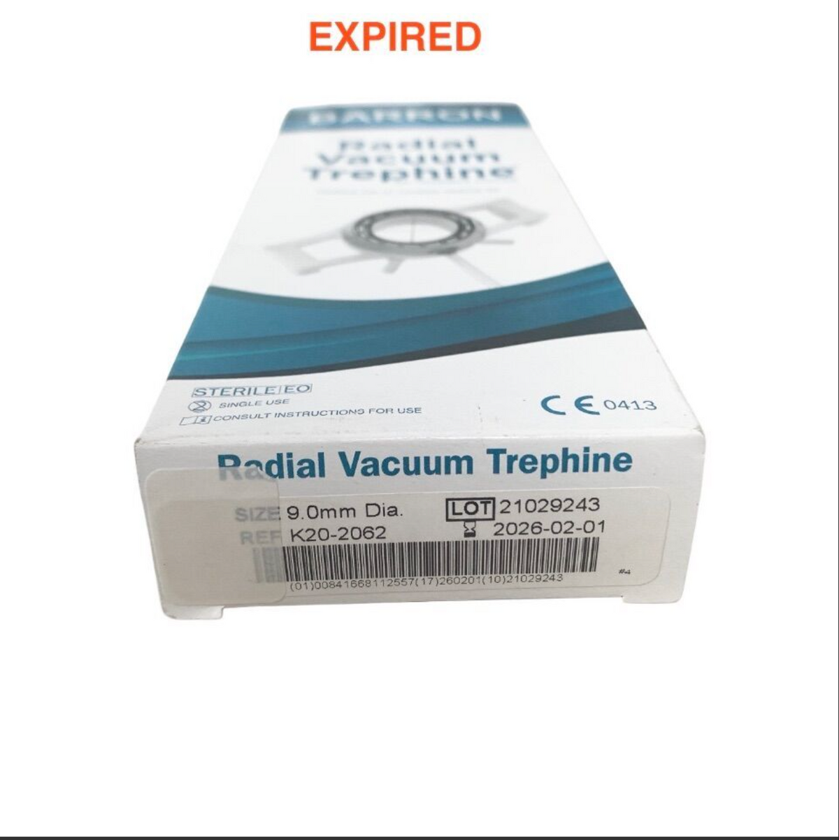 BARRON K20-2062 Radial Vacuum Trephine 9.0mm Sterile EO Single Use Corneal Surgical Instrument EXP 2026 02