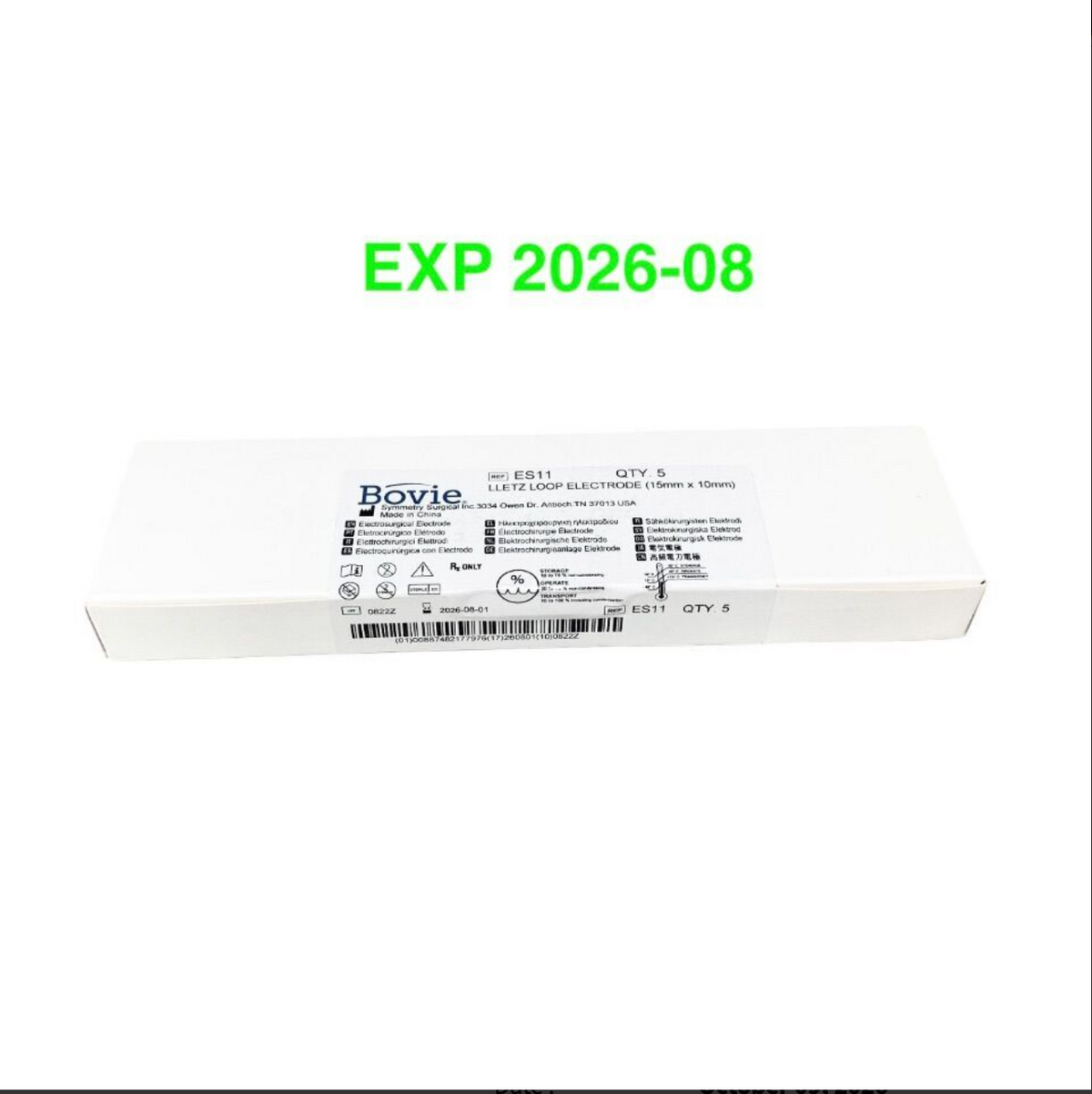 SYMMETRY ES11 LLETZ Loop Electrode 15mm x 10mm Electrosurgical Box of 5 EXP 2026 08