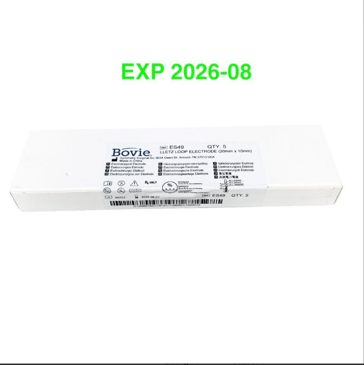 SYMMETRY ES49 LLETZ Loop Electrode 20mm x 10mm Electrosurgical Box of 5 EXP 2026 08