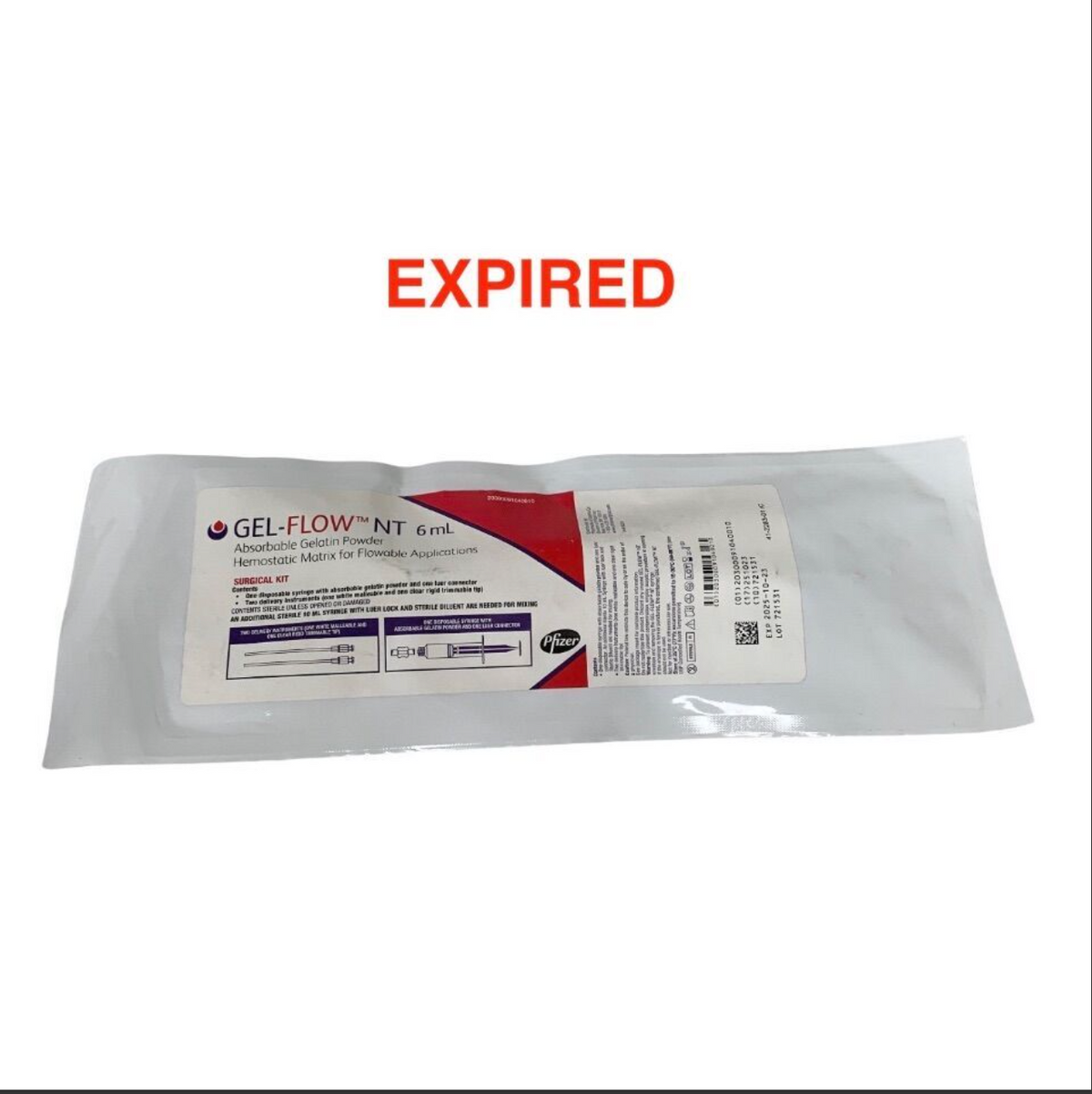 PFIZER GEL-FLOW NT 6mL Hemostatic Matrix Absorbable Gelatin Powder EXP 2025 10